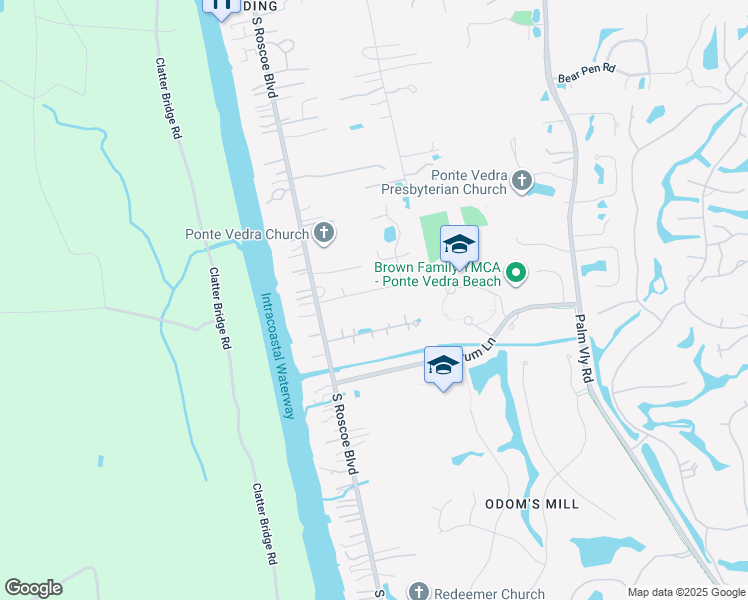 map of restaurants, bars, coffee shops, grocery stores, and more near 123 Palm Valley Woods Drive in Ponte Vedra Beach