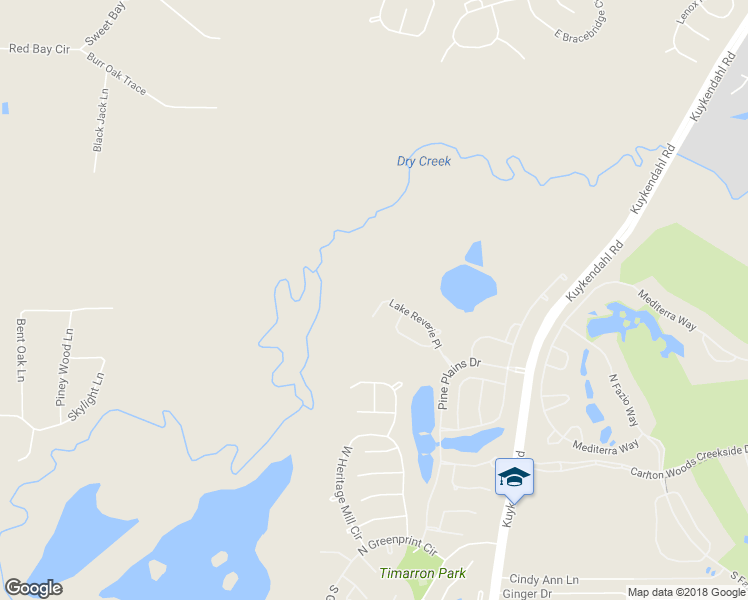 map of restaurants, bars, coffee shops, grocery stores, and more near 70 Lake Reverie Place in The Woodlands