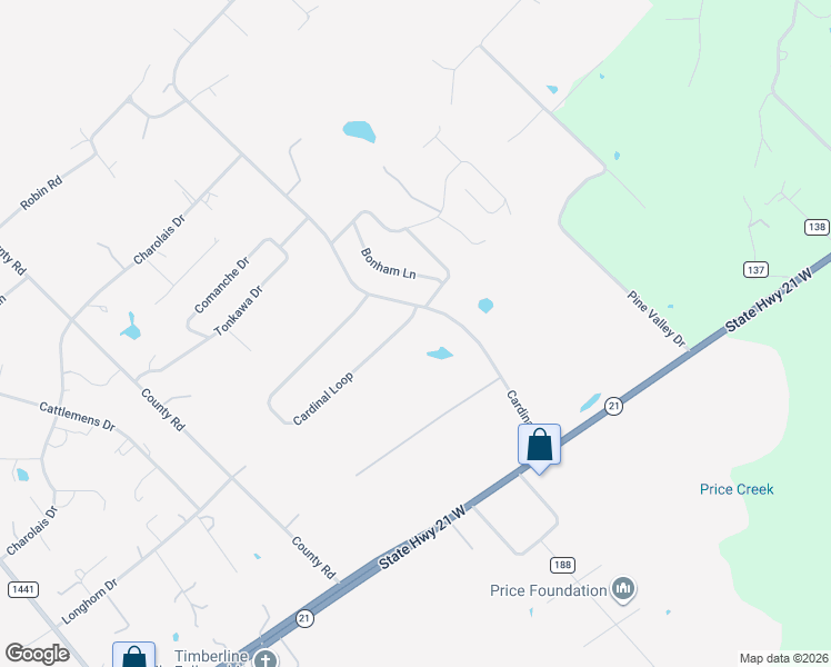 map of restaurants, bars, coffee shops, grocery stores, and more near 113 Cardinal Loop in Paige