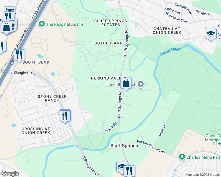 map of restaurants, bars, coffee shops, grocery stores, and more near 2413 Cecil Drive in Austin