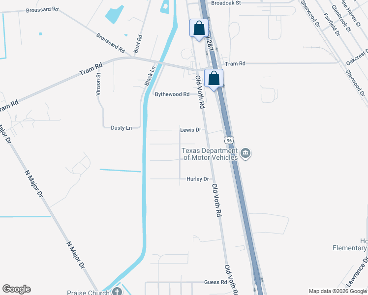 map of restaurants, bars, coffee shops, grocery stores, and more near 7215 Click Drive in Beaumont