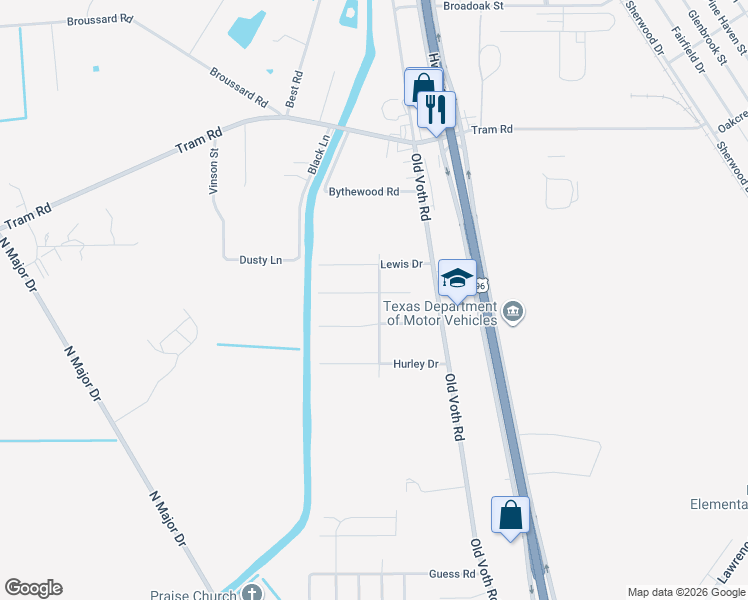 map of restaurants, bars, coffee shops, grocery stores, and more near 7215 Click Dr in Beaumont