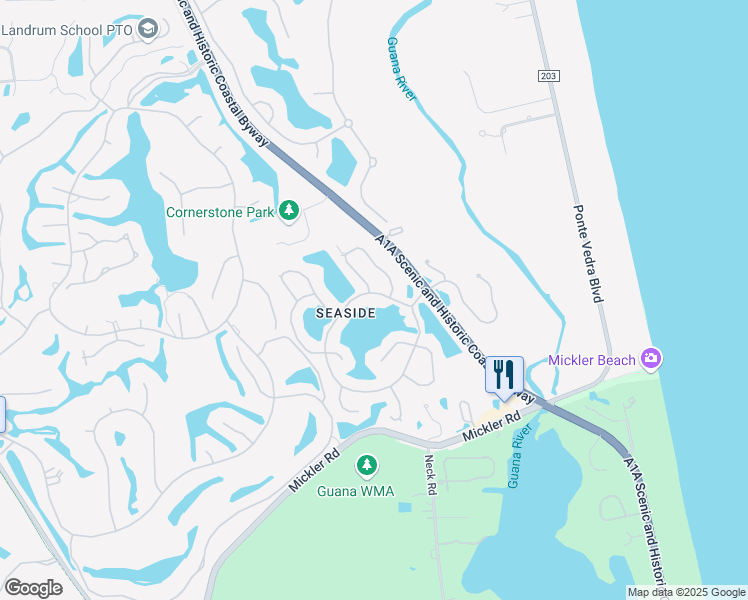 map of restaurants, bars, coffee shops, grocery stores, and more near 353 Crossroad Lakes Drive in Ponte Vedra Beach
