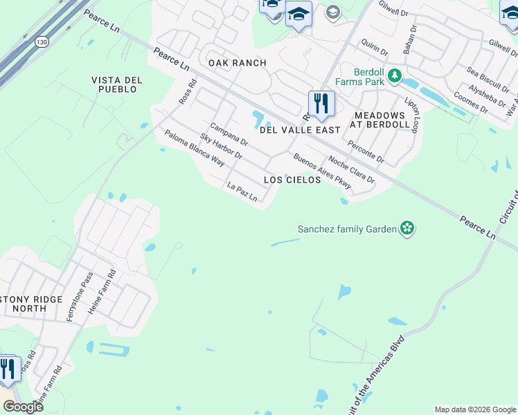 map of restaurants, bars, coffee shops, grocery stores, and more near 6329 Vida Nueva Avenue in Austin