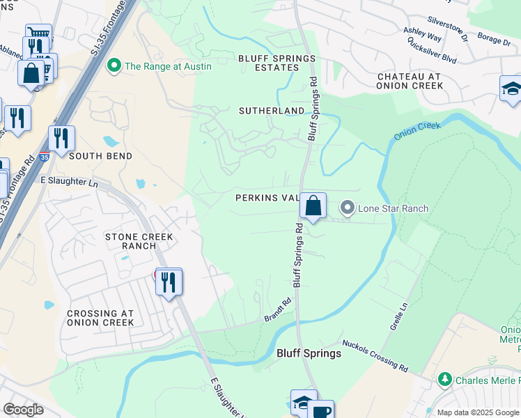 map of restaurants, bars, coffee shops, grocery stores, and more near 2413 Cecil Drive in Austin