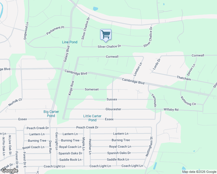 map of restaurants, bars, coffee shops, grocery stores, and more near 25860 Somerset in New Caney