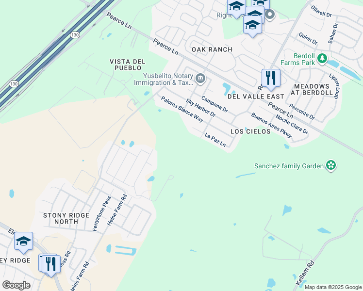 map of restaurants, bars, coffee shops, grocery stores, and more near 6101 Ross Road in Travis County