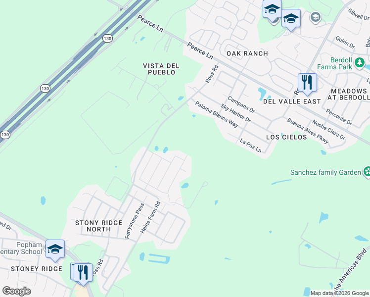 map of restaurants, bars, coffee shops, grocery stores, and more near 6021 Ross Road in Austin