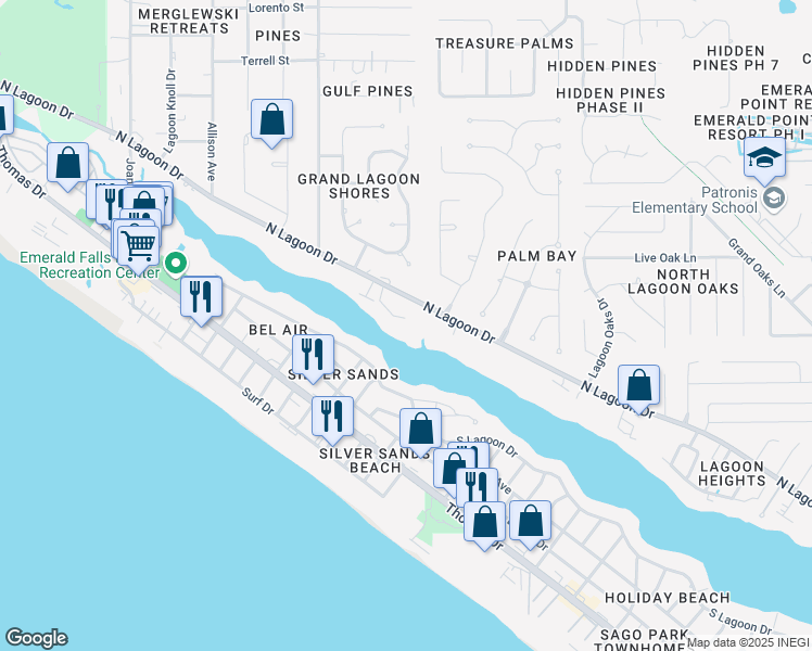 map of restaurants, bars, coffee shops, grocery stores, and more near in Panama City Beach