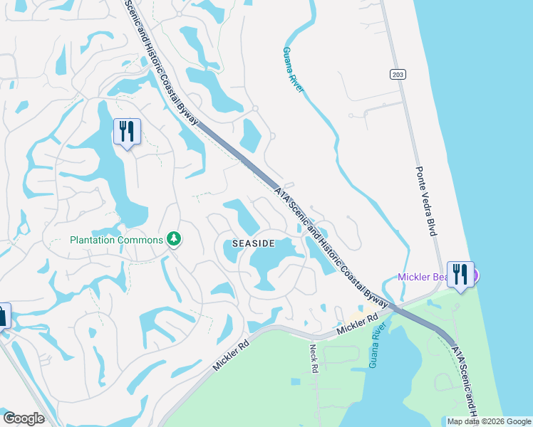 map of restaurants, bars, coffee shops, grocery stores, and more near 156 Patrick Mill Circle in Ponte Vedra Beach