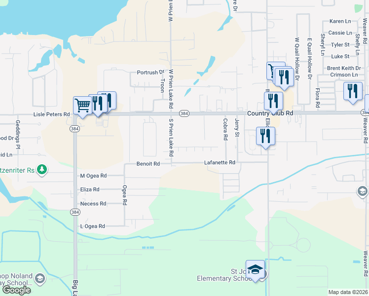 map of restaurants, bars, coffee shops, grocery stores, and more near 3158 Lafanette Road in Lake Charles