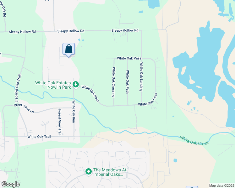 map of restaurants, bars, coffee shops, grocery stores, and more near 11983 White Oak Crossing in Conroe