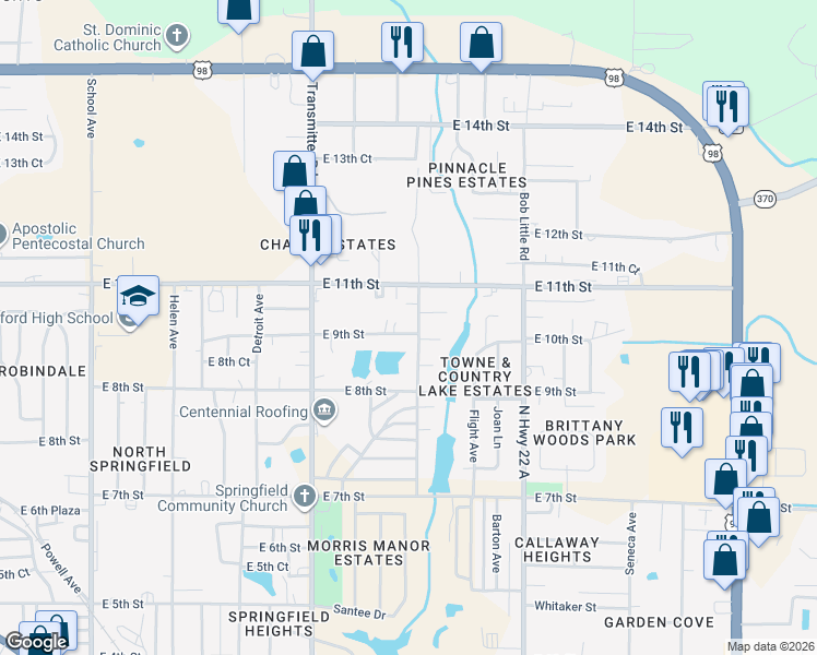 map of restaurants, bars, coffee shops, grocery stores, and more near 901 Russ Lake Drive in Panama City