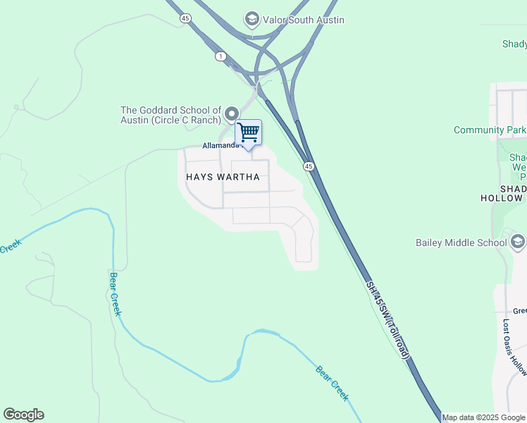 map of restaurants, bars, coffee shops, grocery stores, and more near 12816 Cardinal Flower Drive in Austin