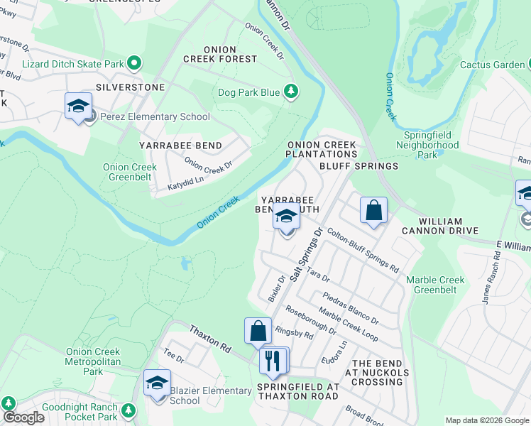 map of restaurants, bars, coffee shops, grocery stores, and more near 6104 Asa Drive in Austin