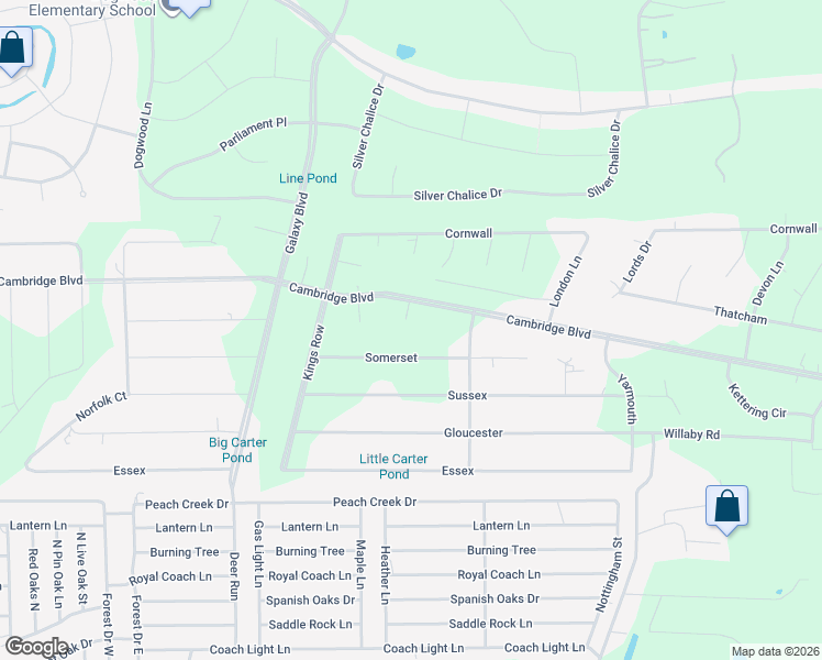map of restaurants, bars, coffee shops, grocery stores, and more near 19124 Rye Court in New Caney