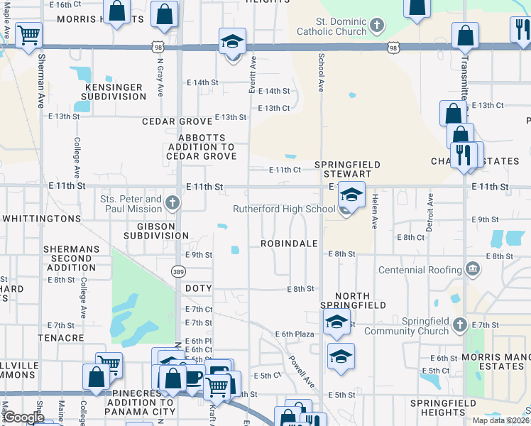 map of restaurants, bars, coffee shops, grocery stores, and more near 914 Forestdale Avenue in Panama City