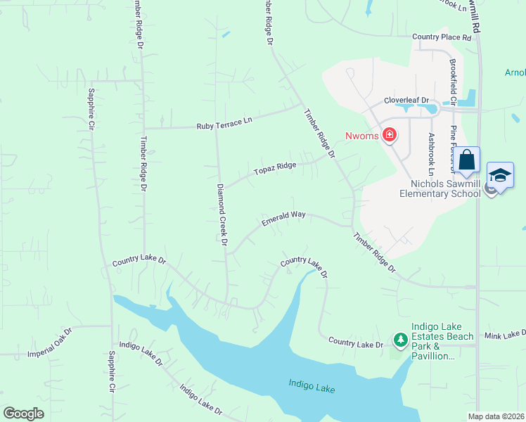 map of restaurants, bars, coffee shops, grocery stores, and more near 19918 Emerald Way in Magnolia