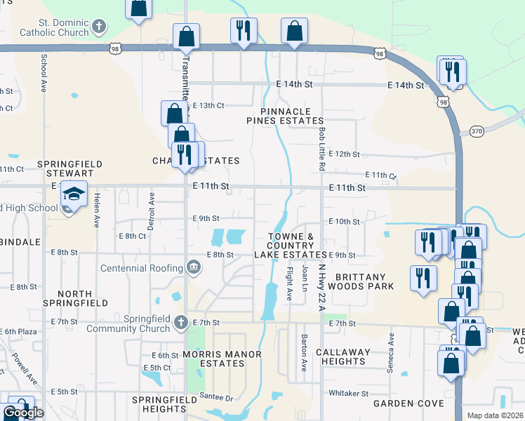 map of restaurants, bars, coffee shops, grocery stores, and more near 908 Russ Lake Drive in Panama City