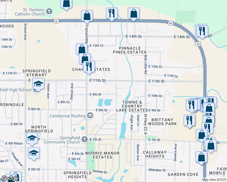 map of restaurants, bars, coffee shops, grocery stores, and more near 908 Russ Lake Drive in Panama City