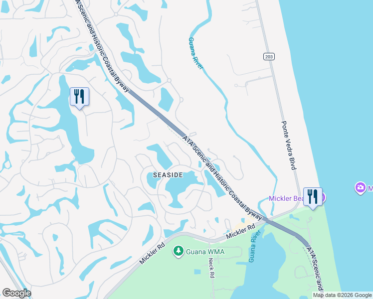 map of restaurants, bars, coffee shops, grocery stores, and more near 156 Patrick Mill Circle in Ponte Vedra Beach