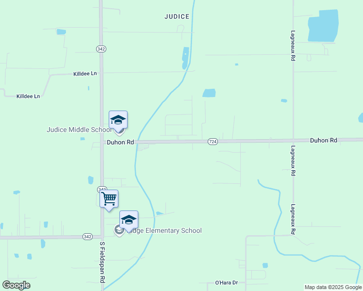 map of restaurants, bars, coffee shops, grocery stores, and more near 1707 Duhon Road in Duson