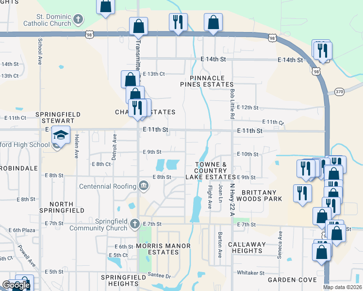 map of restaurants, bars, coffee shops, grocery stores, and more near 908 Russ Lake Drive in Panama City