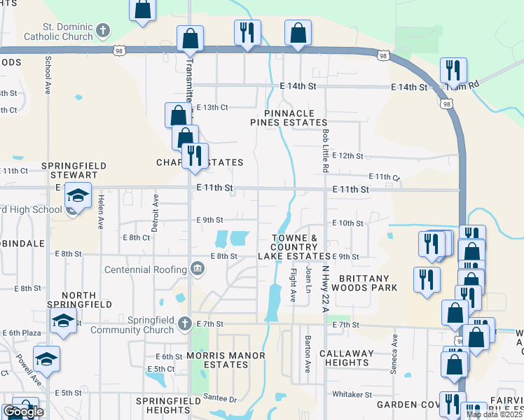 map of restaurants, bars, coffee shops, grocery stores, and more near 908 Russ Lake Drive in Panama City