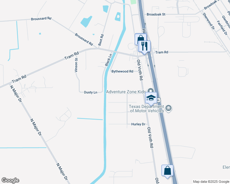 map of restaurants, bars, coffee shops, grocery stores, and more near 7330 Lewis Drive in Beaumont