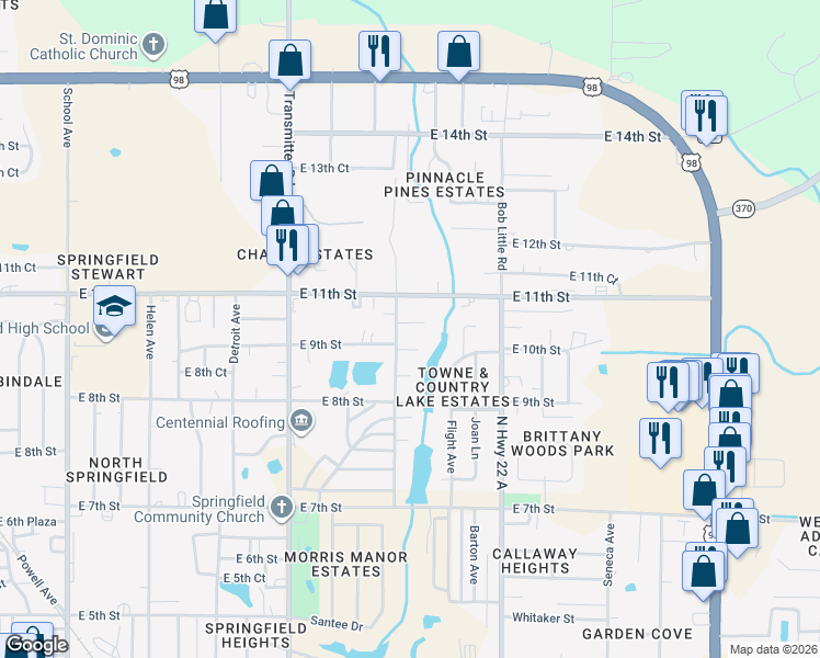 map of restaurants, bars, coffee shops, grocery stores, and more near 4002 East 10th Street in Panama City