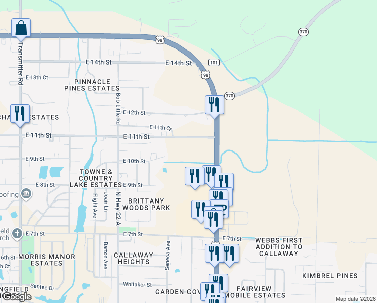 map of restaurants, bars, coffee shops, grocery stores, and more near 1023 North Tyndall Parkway in Panama City