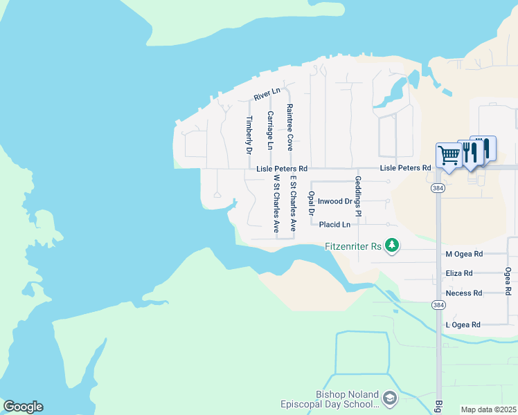 map of restaurants, bars, coffee shops, grocery stores, and more near 5009 Fernwood Dr in Lake Charles