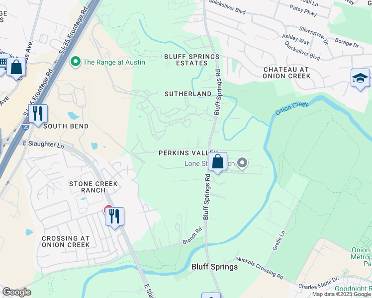 map of restaurants, bars, coffee shops, grocery stores, and more near 2465 Mozelle Lane in Austin
