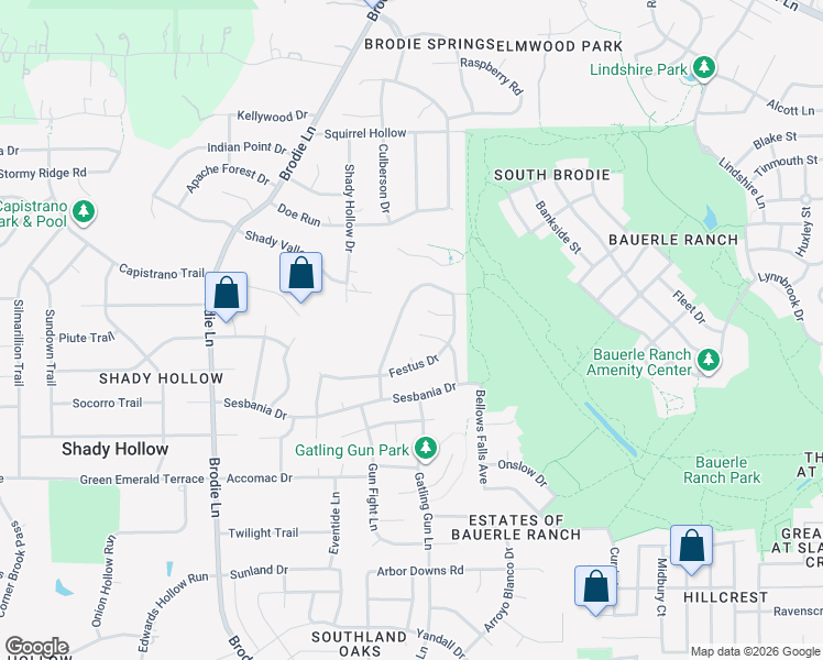 map of restaurants, bars, coffee shops, grocery stores, and more near 3114 Ammunition Drive in Austin