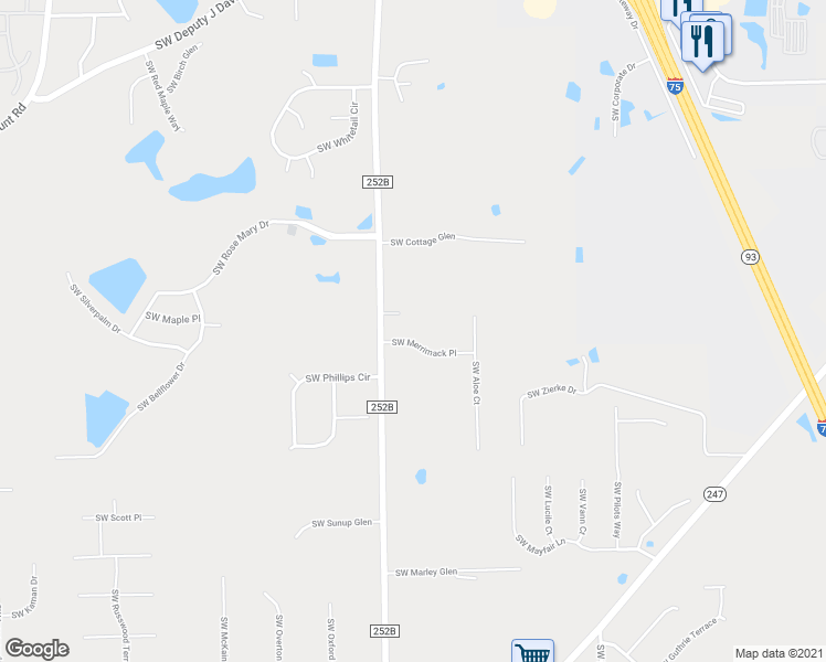 map of restaurants, bars, coffee shops, grocery stores, and more near 171 Southwest Merrimack Place in Lake City