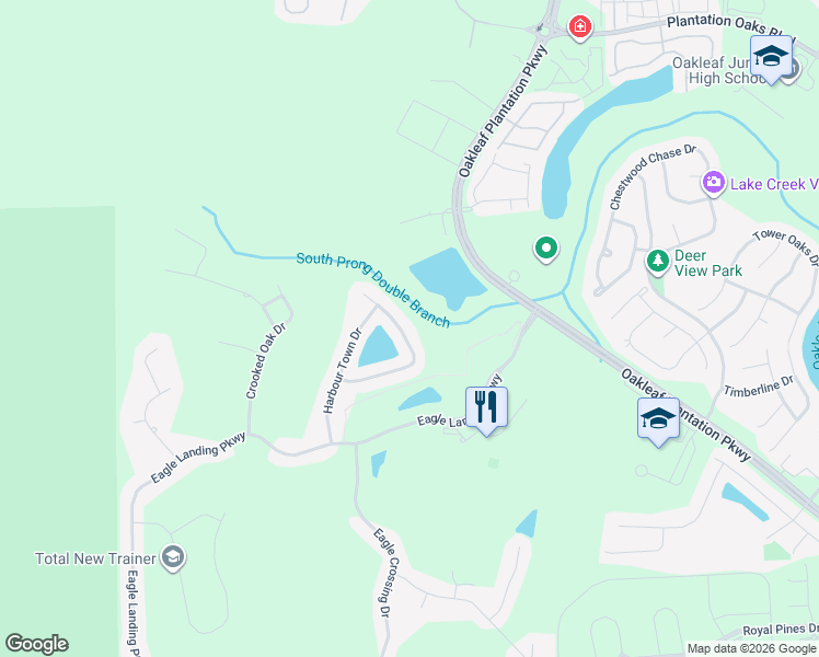 map of restaurants, bars, coffee shops, grocery stores, and more near 1047 Green Pine Circle in Orange Park