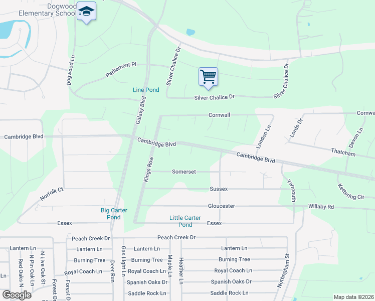 map of restaurants, bars, coffee shops, grocery stores, and more near 19124 Rye Court in New Caney