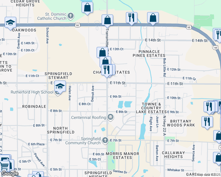 map of restaurants, bars, coffee shops, grocery stores, and more near 907 Transmitter Road in Panama City