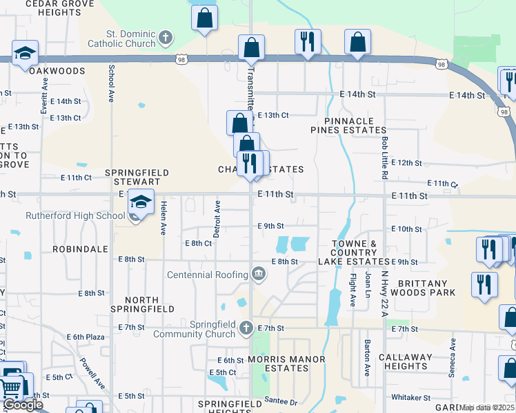 map of restaurants, bars, coffee shops, grocery stores, and more near 1000 Transmitter Road in Panama City