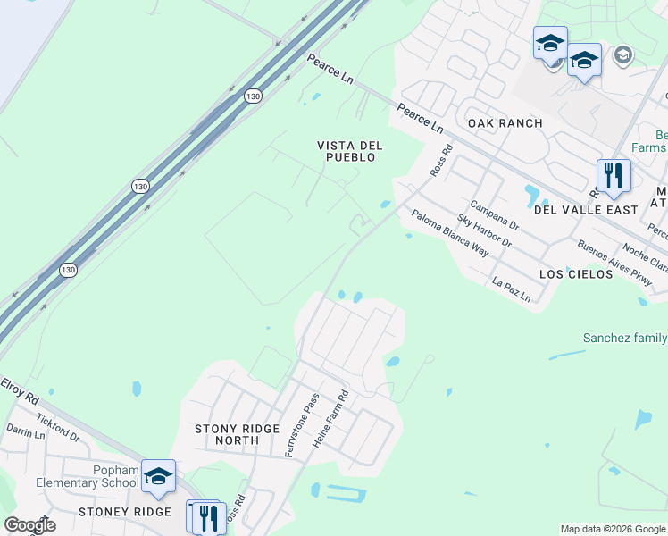 map of restaurants, bars, coffee shops, grocery stores, and more near 6206 Ross Road in Travis County