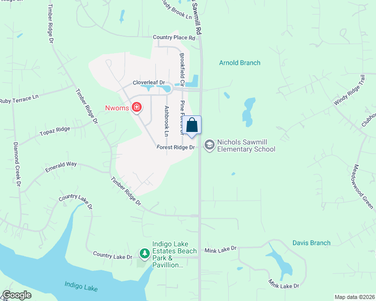 map of restaurants, bars, coffee shops, grocery stores, and more near 19019 Forest Ridge Drive in Magnolia