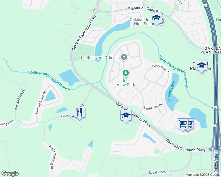 map of restaurants, bars, coffee shops, grocery stores, and more near 3752 Briar Lane in Orange Park