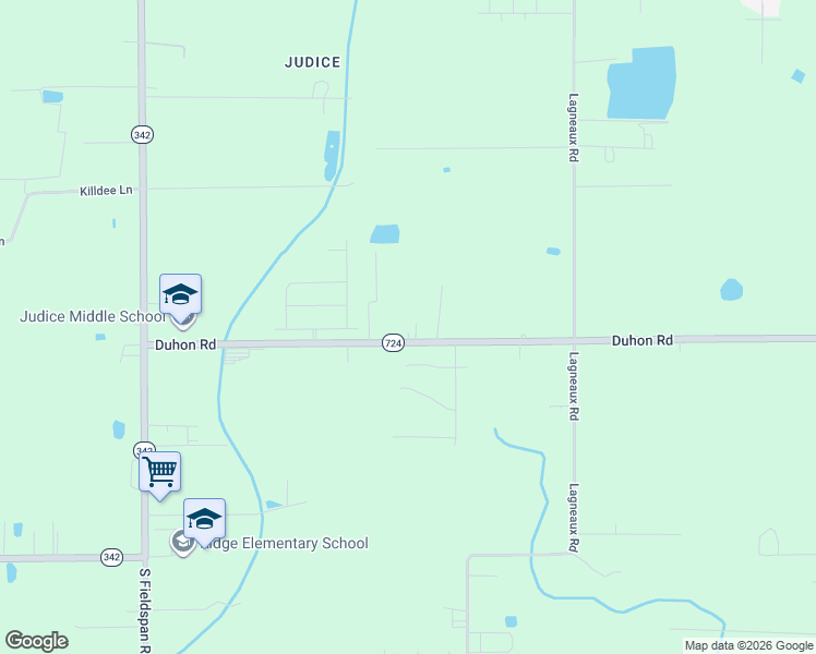 map of restaurants, bars, coffee shops, grocery stores, and more near 1600 Duhon Road in Duson
