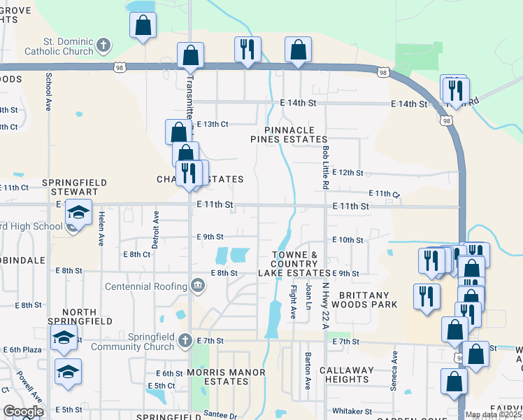 map of restaurants, bars, coffee shops, grocery stores, and more near 1005 Russ Lake Drive in Panama City