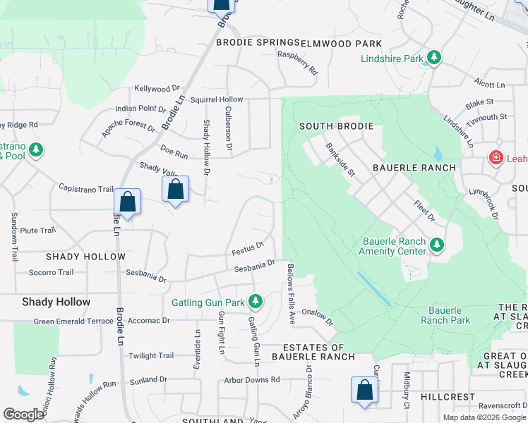 map of restaurants, bars, coffee shops, grocery stores, and more near 3104 Sasparilla Cove in Austin