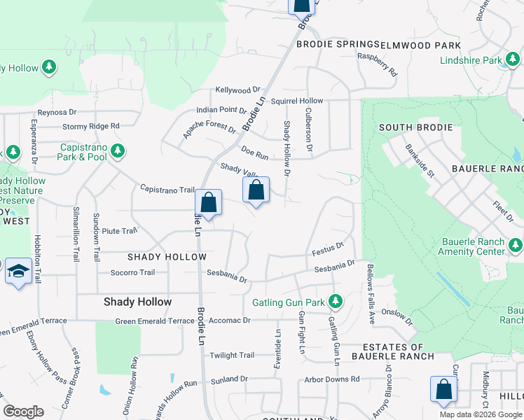 map of restaurants, bars, coffee shops, grocery stores, and more near 3308 Treadsoft Cove in Austin