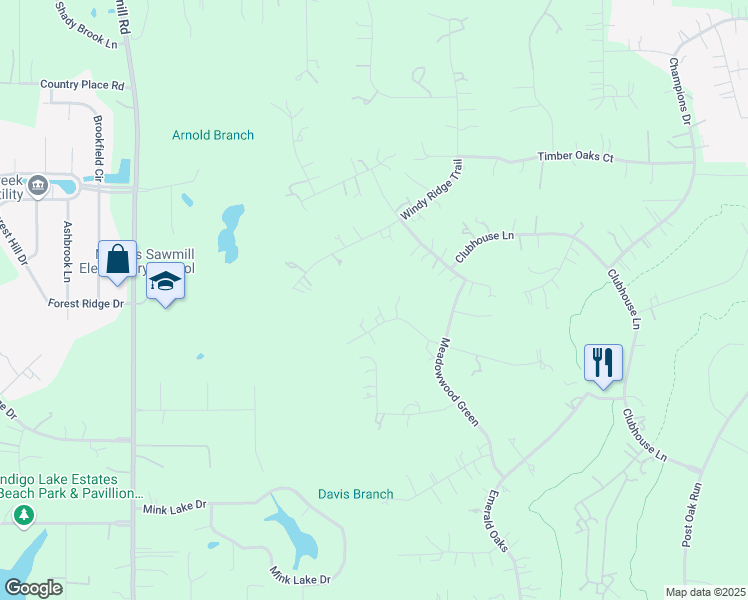 map of restaurants, bars, coffee shops, grocery stores, and more near 28213 Meadow Forest in Magnolia