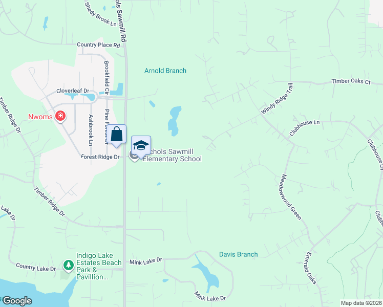 map of restaurants, bars, coffee shops, grocery stores, and more near 38262 Windy Ridge Trail in Magnolia