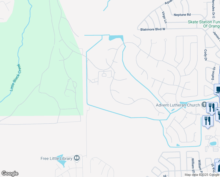 map of restaurants, bars, coffee shops, grocery stores, and more near 769 Cherry Grove Rd in Orange Park