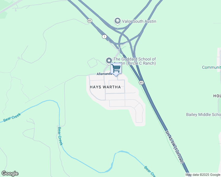 map of restaurants, bars, coffee shops, grocery stores, and more near 5221 Rain Lily Drive in Austin